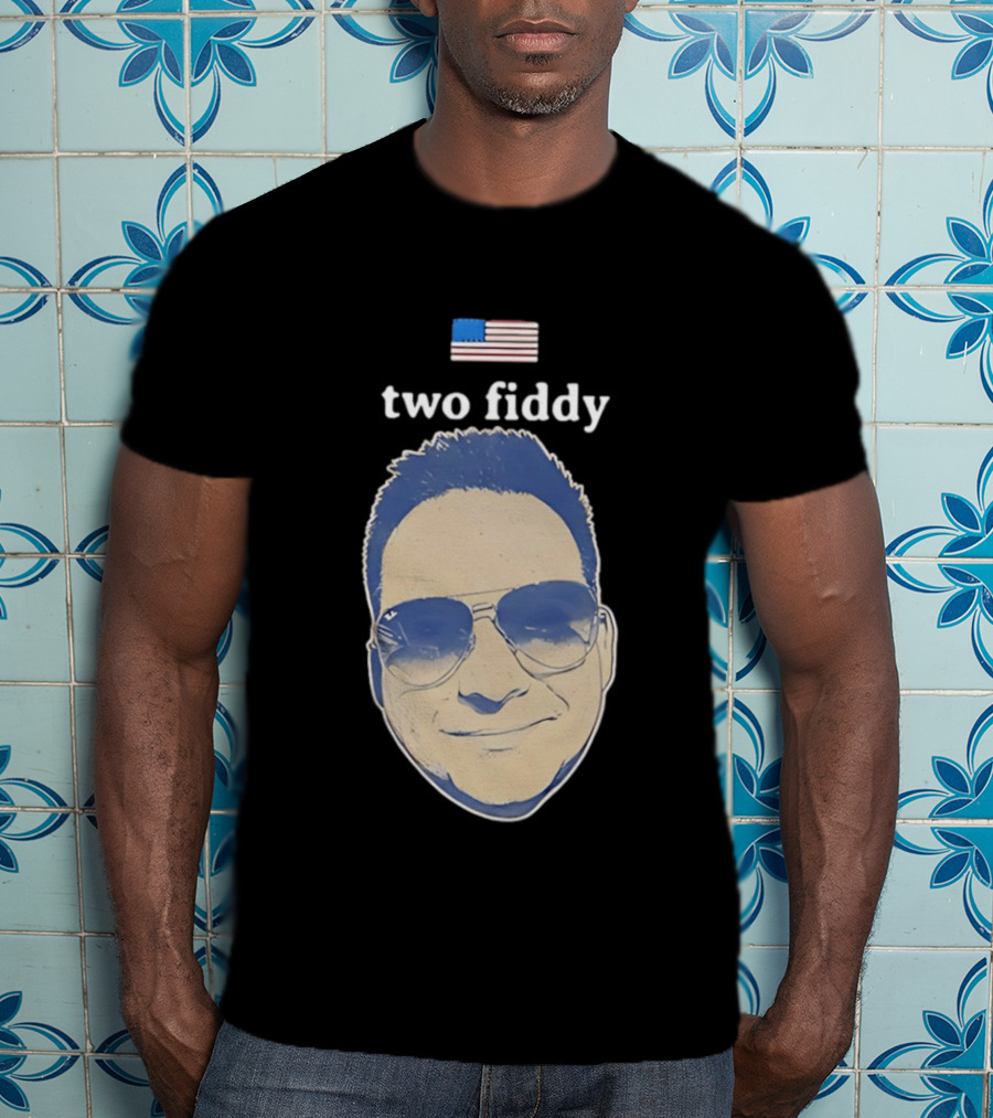 Two Fiddy Jeremy Robinson Face With Sunglasses American Flag T-Shirt
