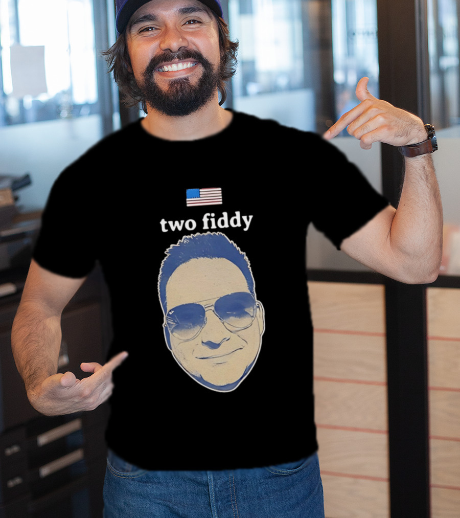 Two Fiddy Jeremy Robinson Face With Sunglasses American Flag T-Shirt