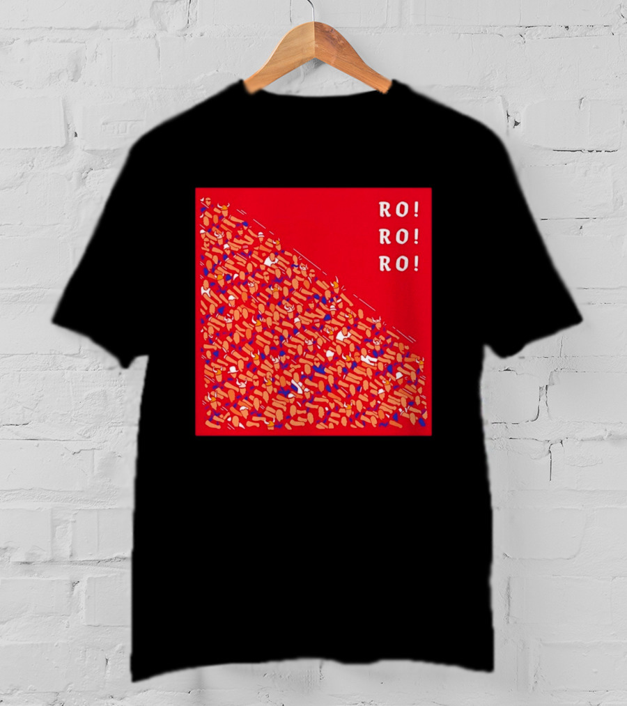 Ro Ro Ro Viking Helmet Crowd Art Red T-Shirt