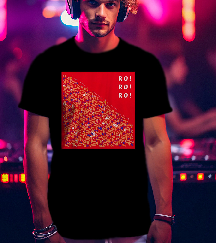 Ro Ro Ro Viking Helmet Crowd Art Red T-Shirt