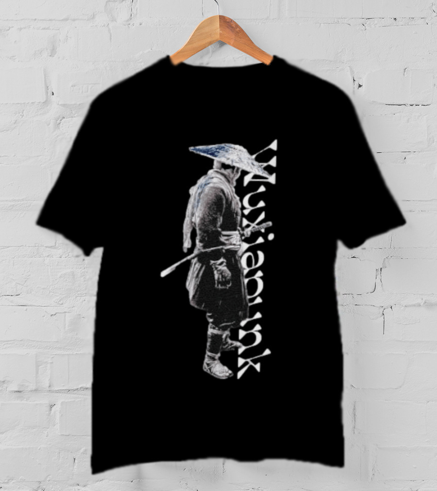 Straw Hat Wuxia Ronin Swordsman Wuxiapunk T-Shirt