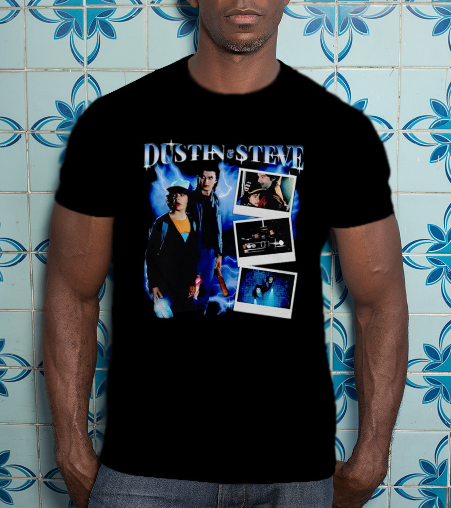 Dustin Steve Polaroid Photos Lightning T-Shirt