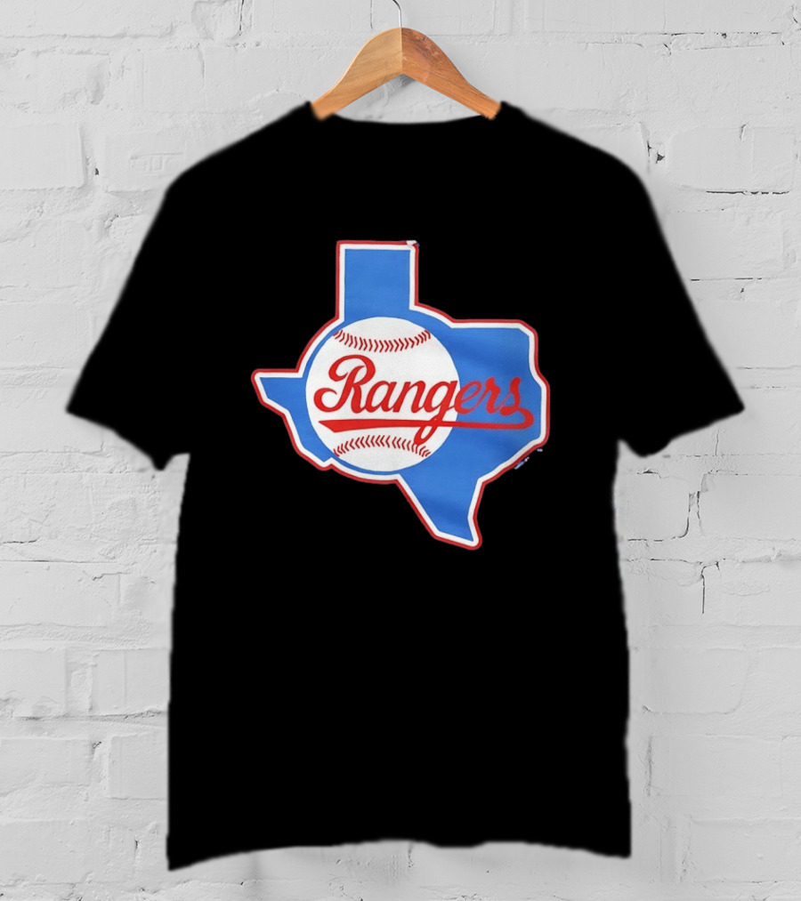 Texas Rangers Baseball Cursive Script Texas State T-Shirt