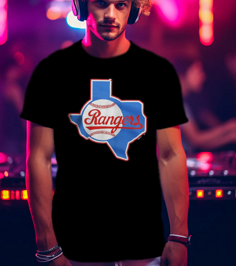 Texas Rangers Baseball Cursive Script Texas State T-Shirt