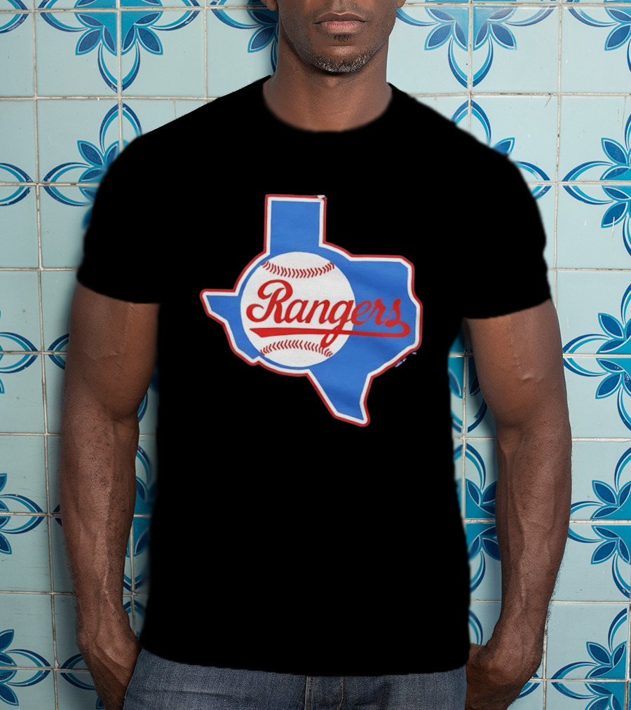 Texas Rangers Baseball Cursive Script Texas State T-Shirt