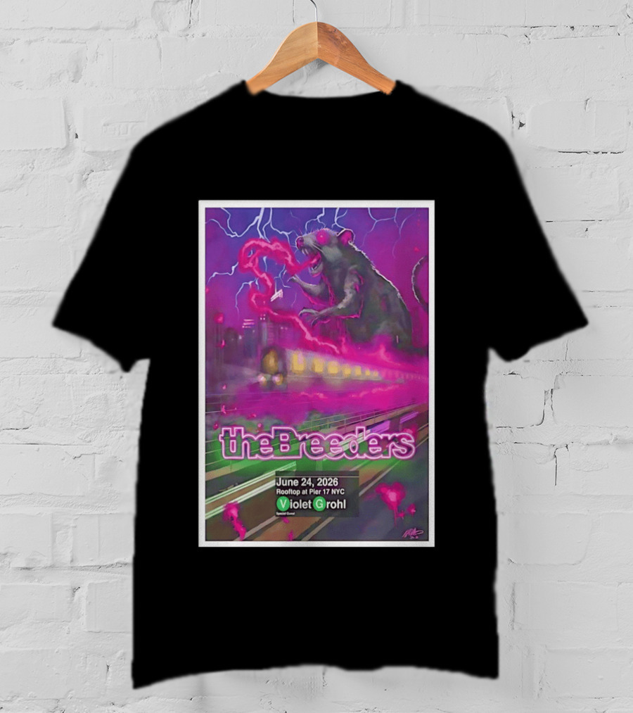 The Breeders Violet Grohl June 24 2026 Pier 17 NYC Rooftop Concert T-Shirt