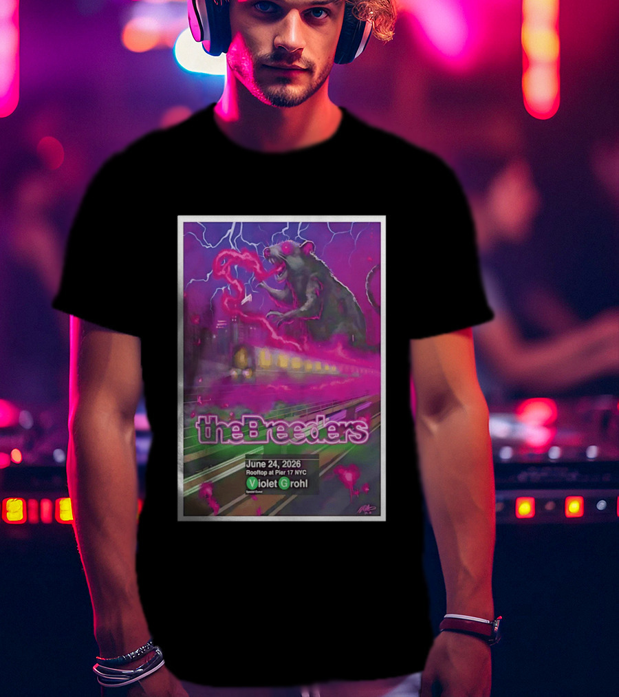The Breeders Violet Grohl June 24 2026 Pier 17 NYC Rooftop Concert T-Shirt