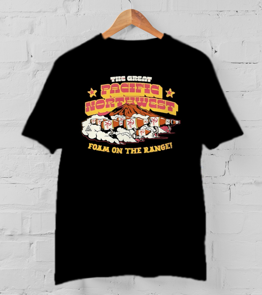 The Great Pacific Northwest Foam On The Range Rainier Beer Mountain T-Shirt