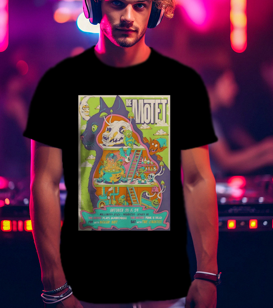 The Motet Plays Jamiroquai Halloween 2026 Cervantes Denver Concert Funk Is Dead Diggin' Dirt The Jauntee T-Shirt