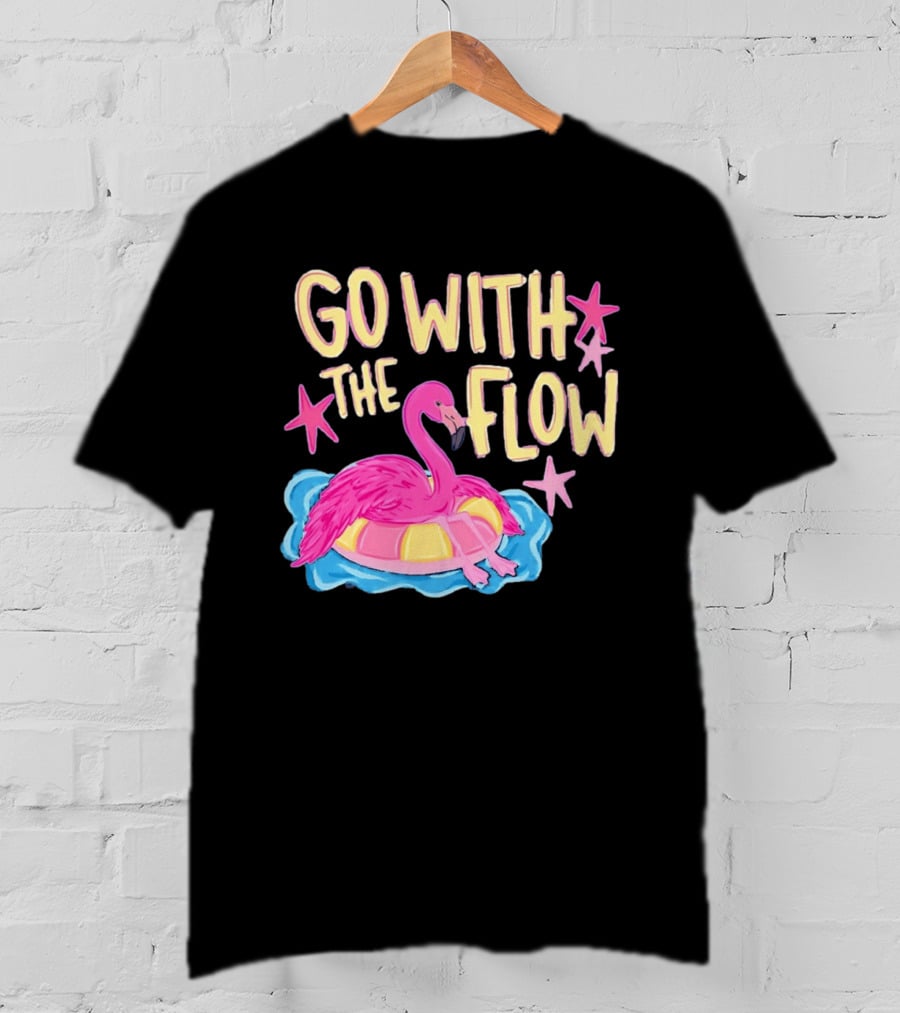 Go With The Flow Flamingo Summer Tropical Vibes T-Shirt