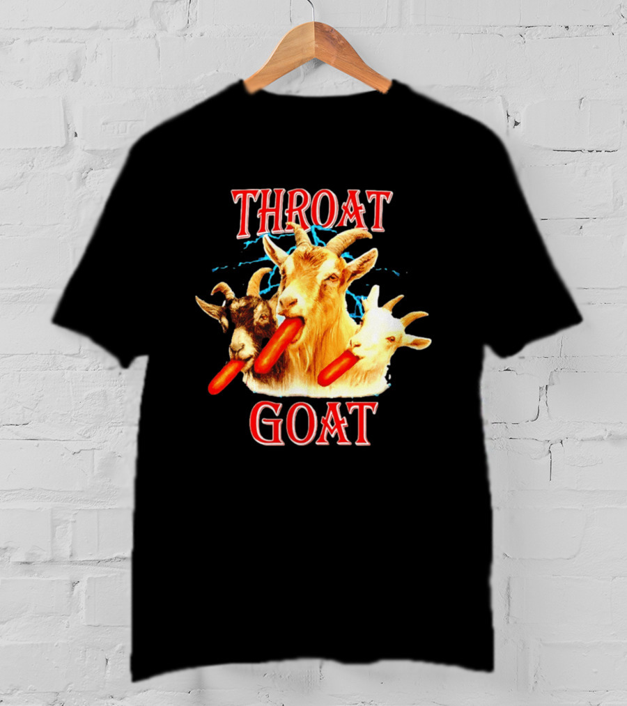 Throat Goat Hot Dog Eating Goats Meme Humor T-Shirt