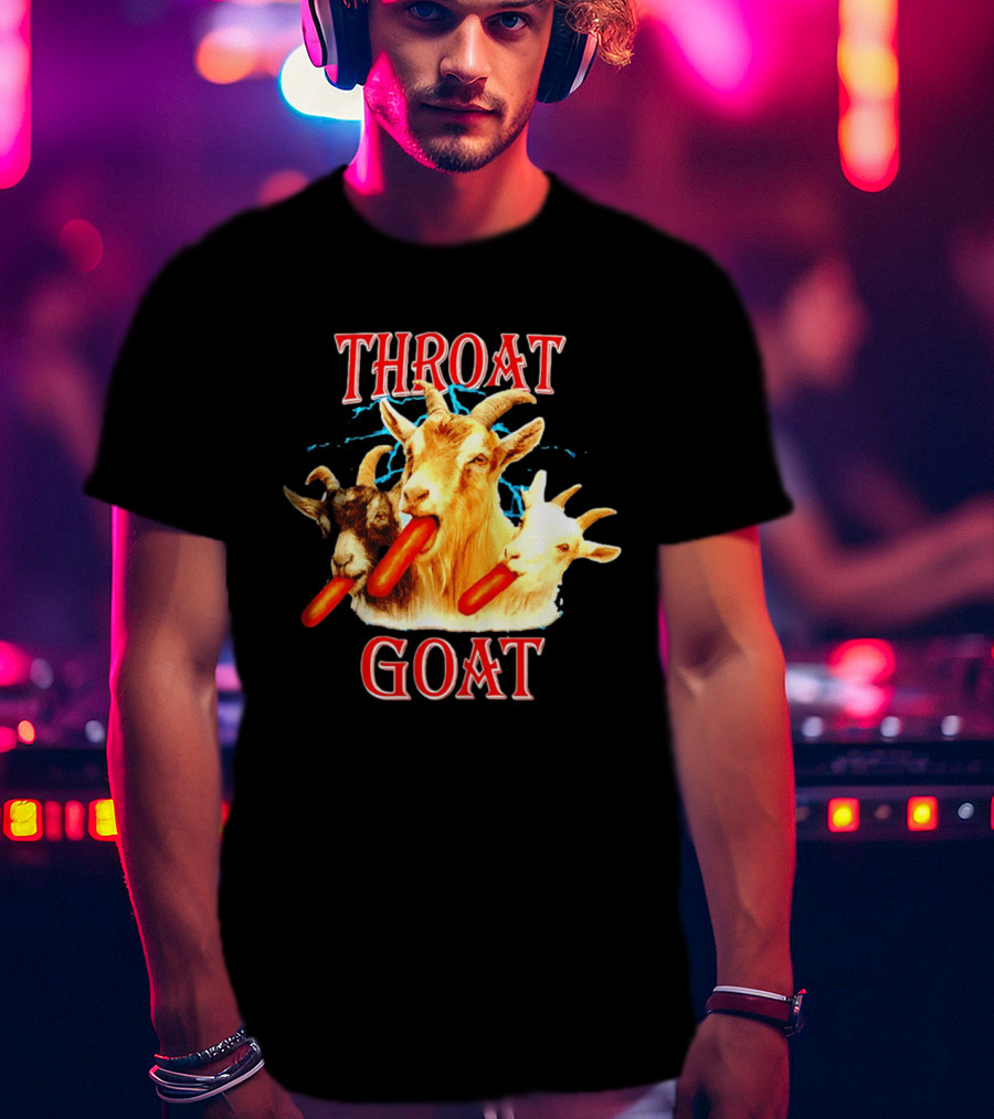Throat Goat Hot Dog Eating Goats Meme Humor T-Shirt