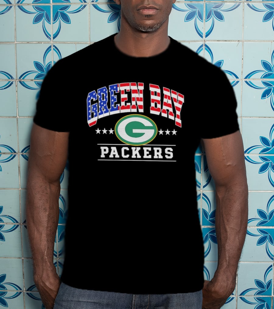Green Bay Packers 1776 2026 250 Years 4th Of July American Flag T-Shirt