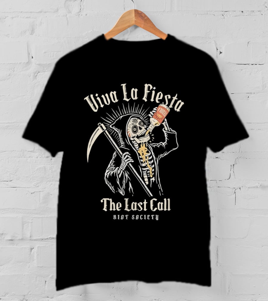 Viva La Fiesta Grim Reaper The Last Call Riot Society T-Shirt