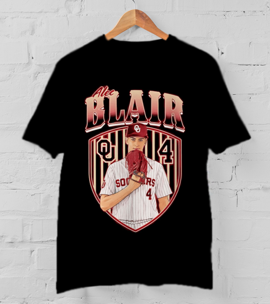 Oklahome Sooners Alec Blair Number 4 Baseball Player T-Shirt