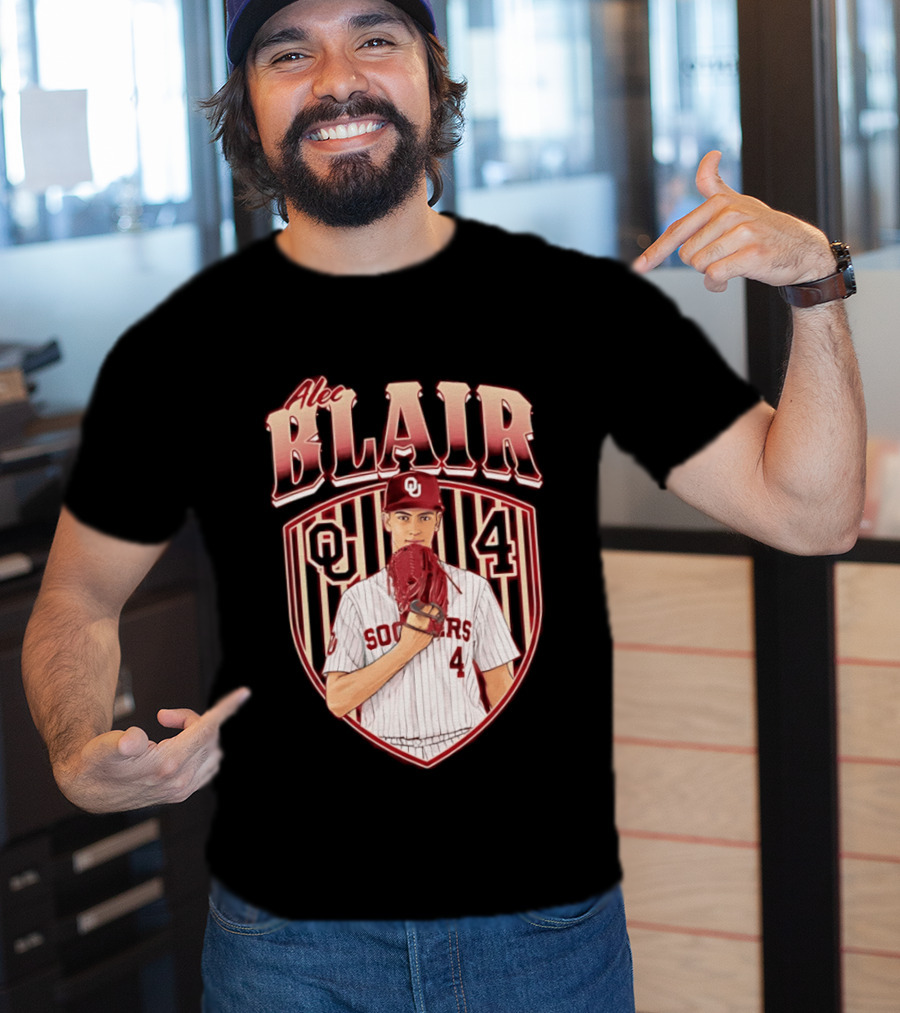Oklahome Sooners Alec Blair Number 4 Baseball Player T-Shirt