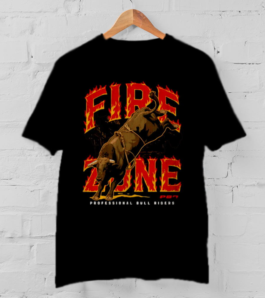 PBR Fire Zone Bucking Bull Professional Bull Riders Western T-Shirt