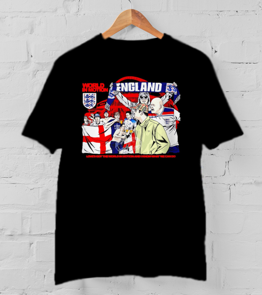 World In Motion England Football Fans Wembley Stadium England Supporters T-Shirt