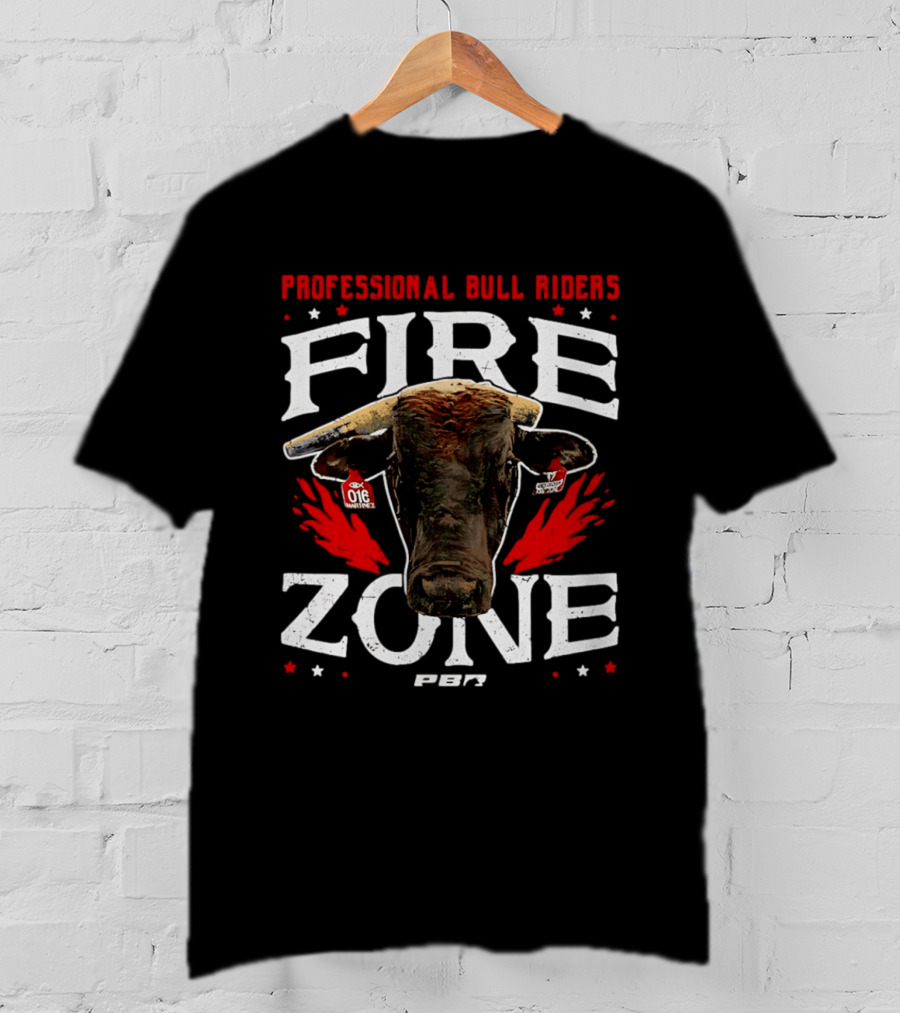 Professional Bull Riders Fire Zone PBR Bull Head OTE Blood Red T-Shirt
