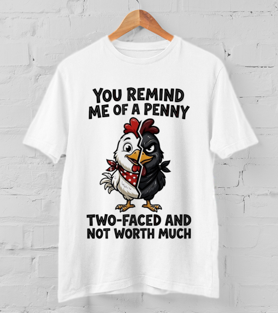 You Remind Me Of A Penny Two Faced Chicken Not Worth Much T-Shirt