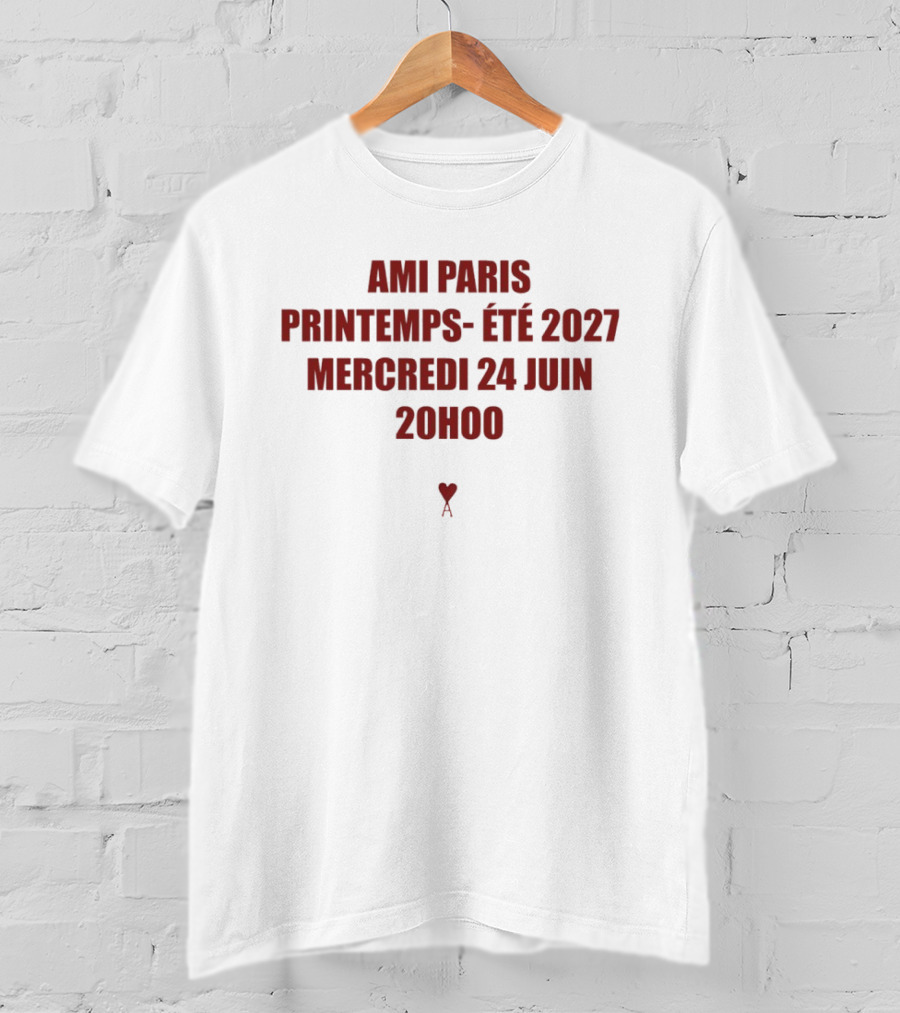 Ami Paris Printemps Été 2027 Mercredi 24 Juin 20H00 Heart T-Shirt
