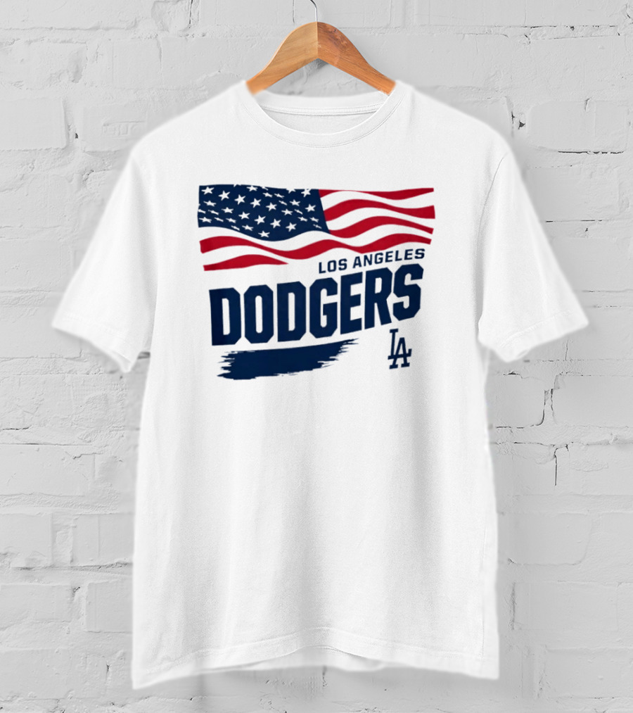 Los Angeles Dodgers Waving Flag LA Dodgers Starter Baseball Team T-Shirt