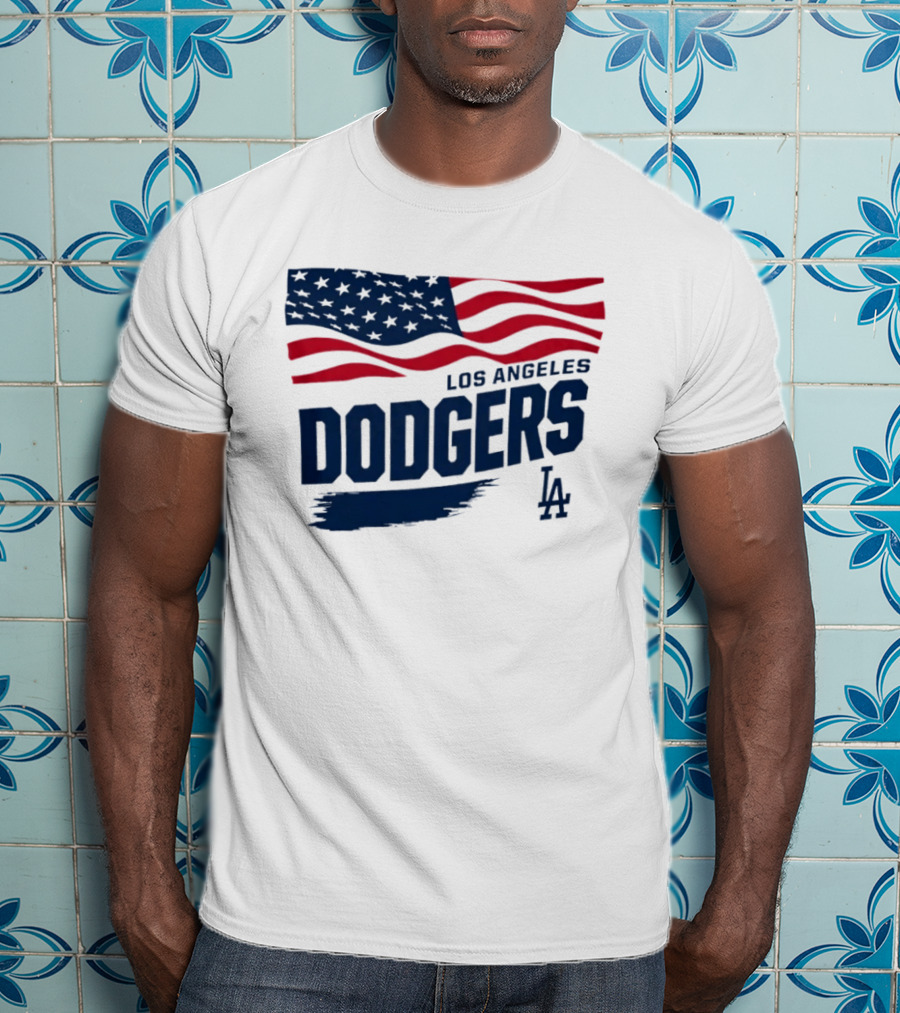 Los Angeles Dodgers Waving Flag LA Dodgers Starter Baseball Team T-Shirt