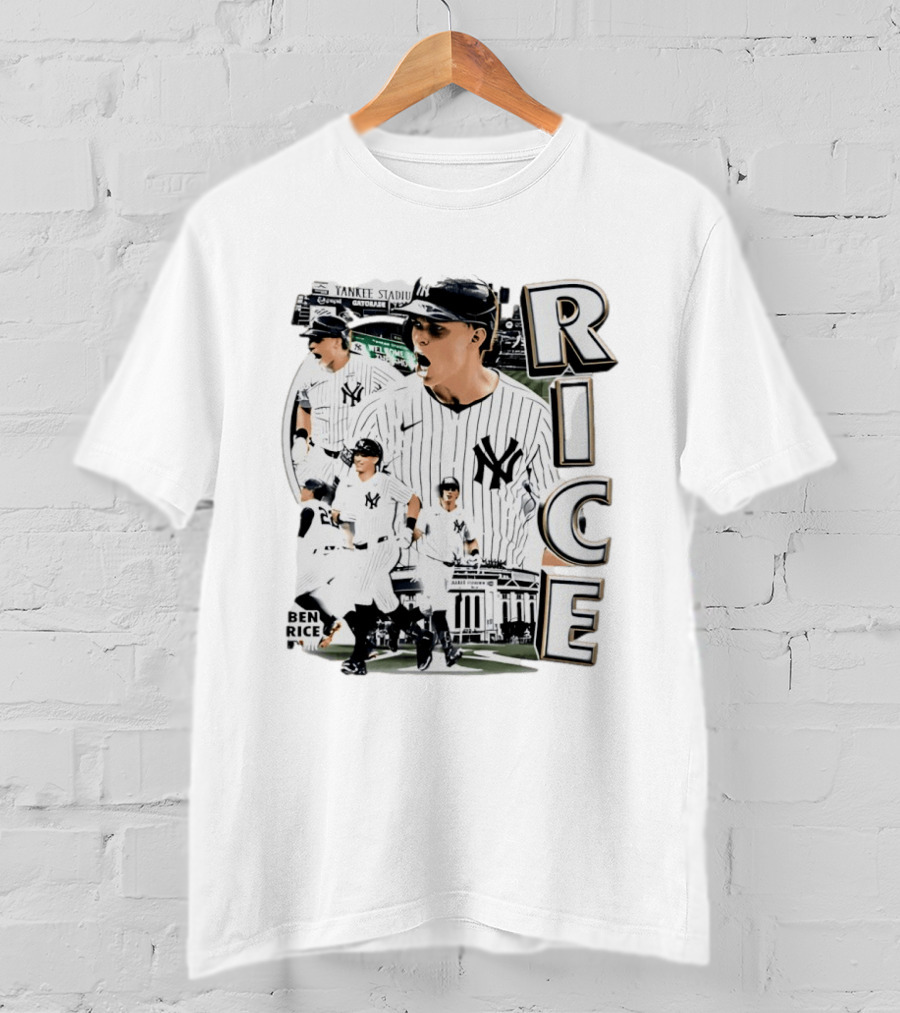 Ben Rice New York Yankees 2026 Collage 90s Bootleg Yankee Stadium RICE T-Shirt