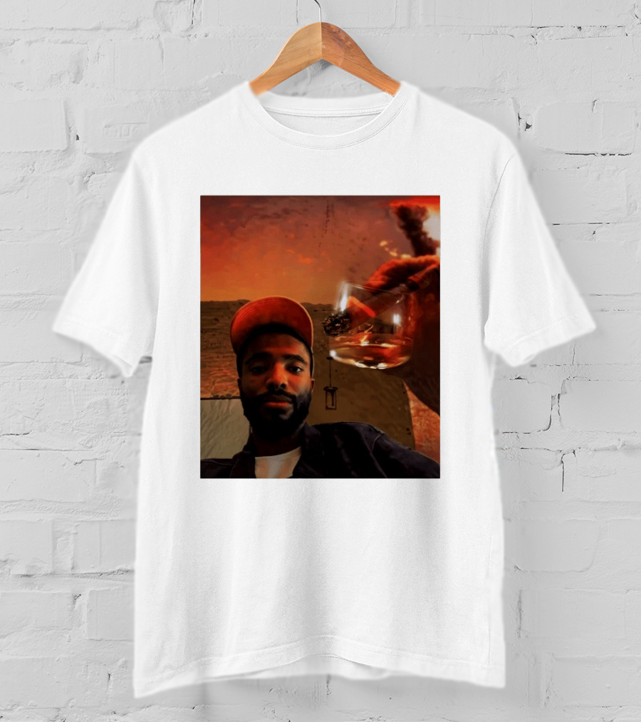 Mikal Bridges Phoenix Suns Cigar Whiskey Glass Sunset Vibes T-Shirt