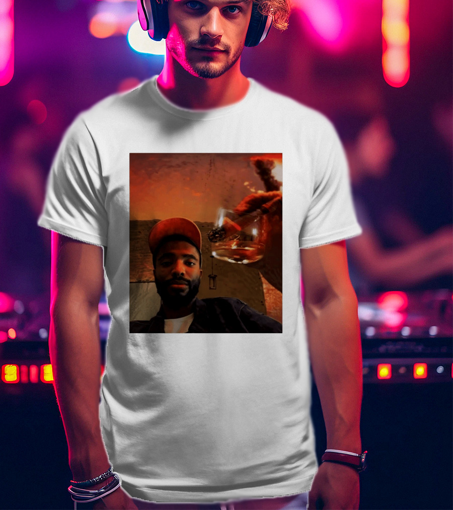 Mikal Bridges Phoenix Suns Cigar Whiskey Glass Sunset Vibes T-Shirt