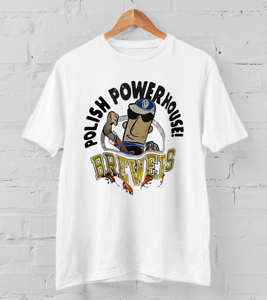 Milwaukee Brewers Polish Powerhouse Sausage Flexing T-Shirt