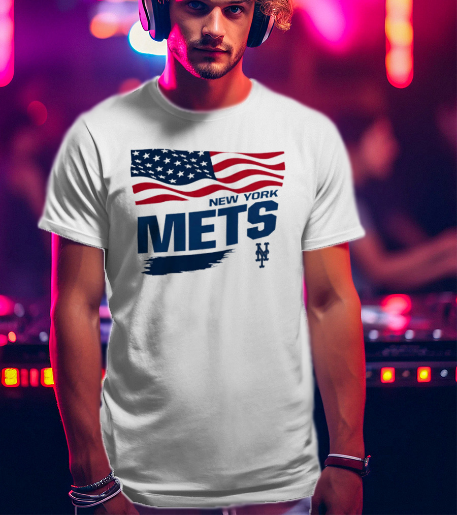 New York Mets American Flag MLB Fan T-Shirt