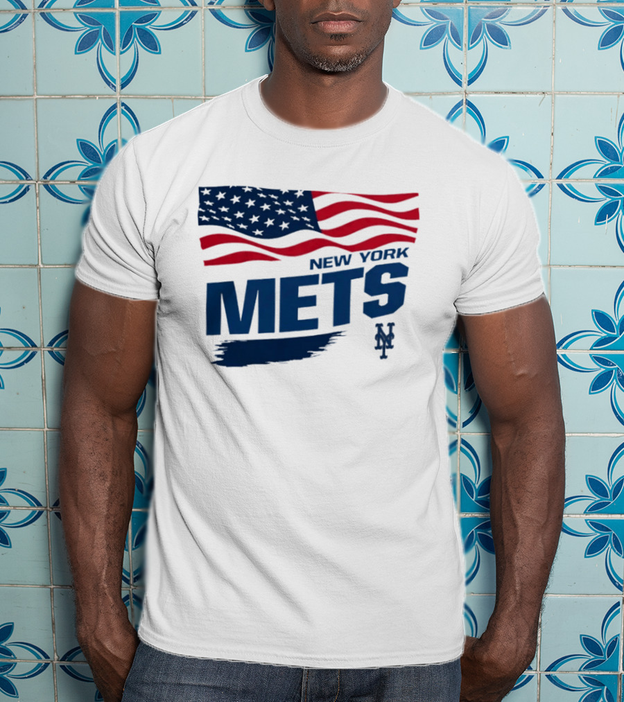 New York Mets American Flag MLB Fan T-Shirt