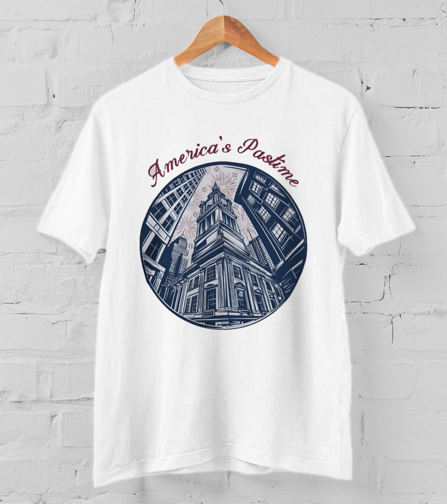 Philadelphia Independence Hall America's Pastime Baseball T-Shirt