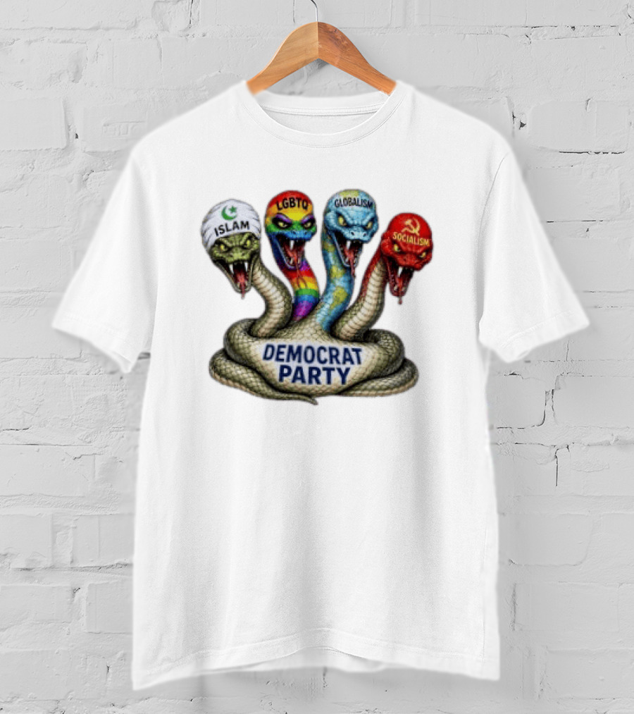 Islam LGBTQ Globalism Socialism Cobra Democrat Party T-Shirt