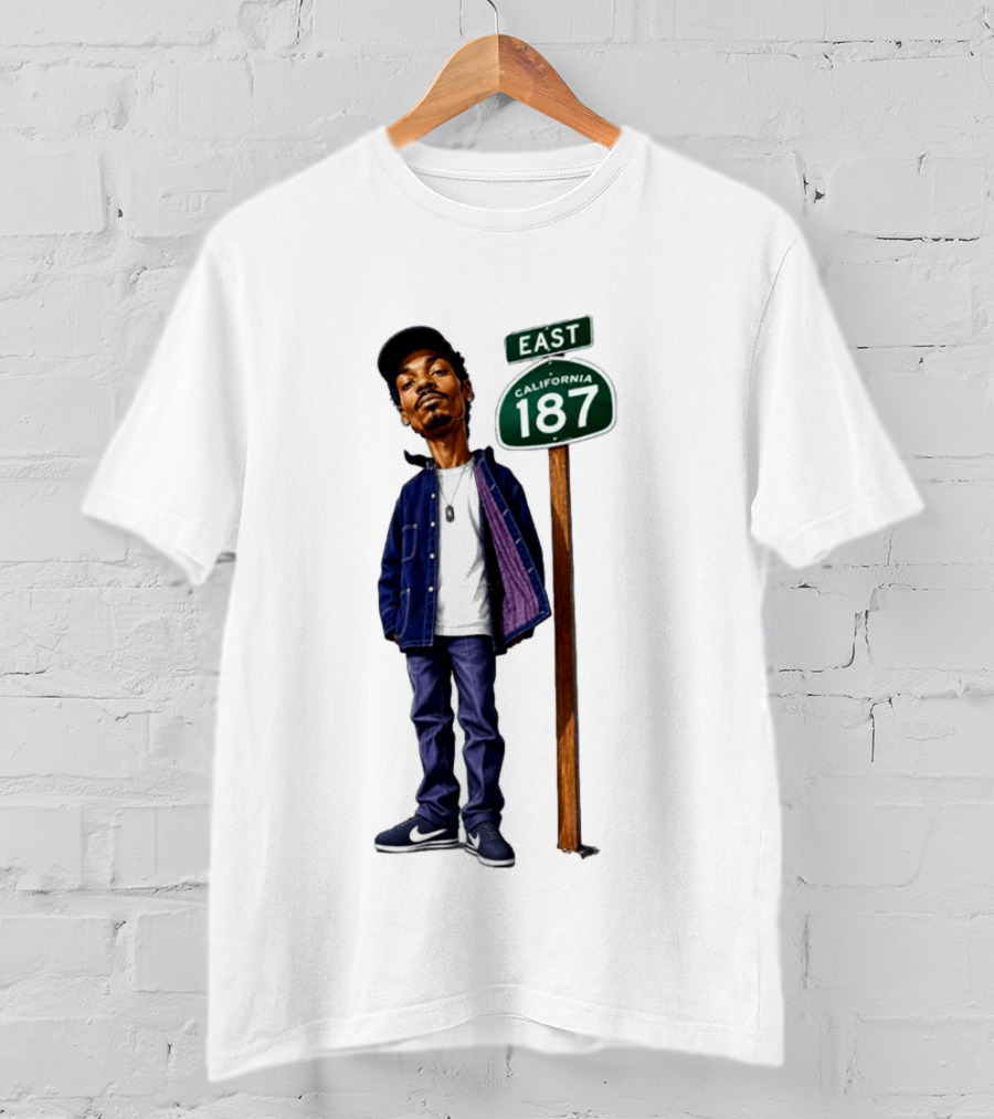Snoop Dogg California 187 East Sign West Coast Hip Hop T-Shirt