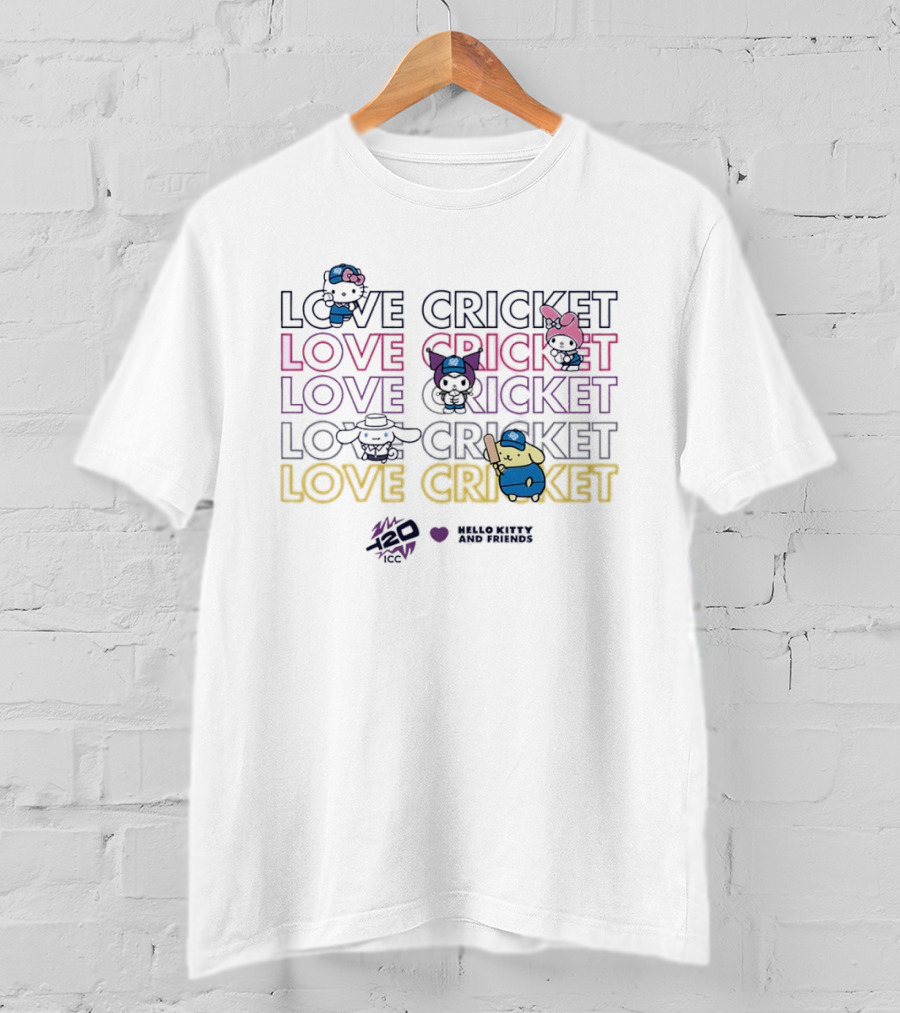 Hello Kitty And Friends Love Cricket ICC T20 Series T-Shirt