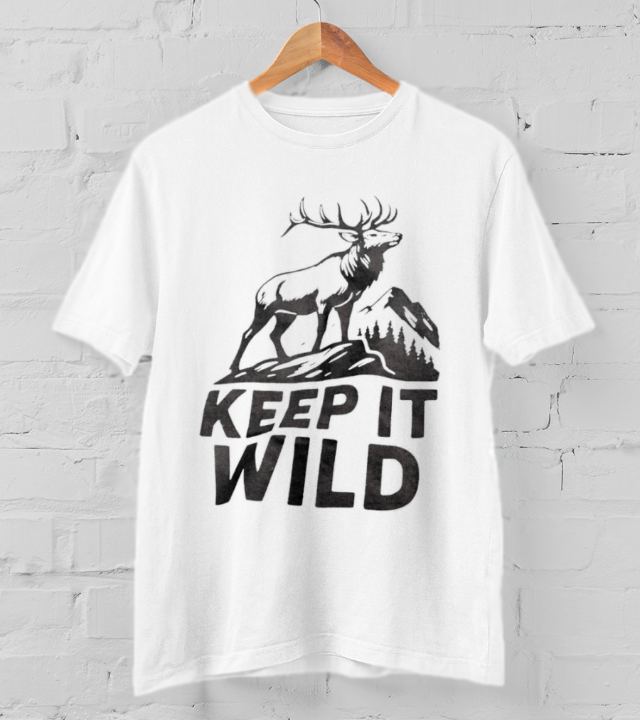 Keep It Wild Elk Mountain Forest Wildlife Conservation T-Shirt
