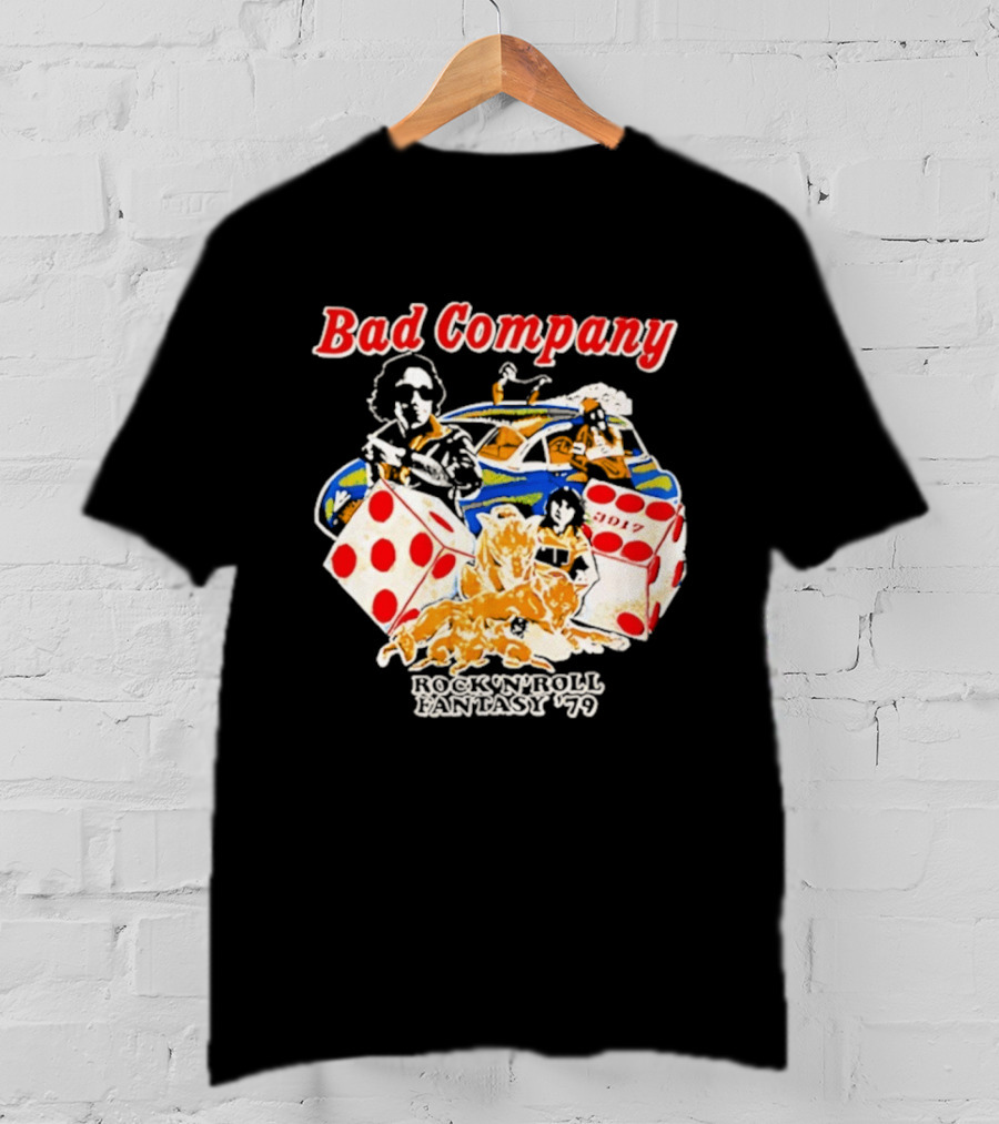 Bad Company Rock N Roll Fantasy '90 Dice And Muscle Car T-Shirt