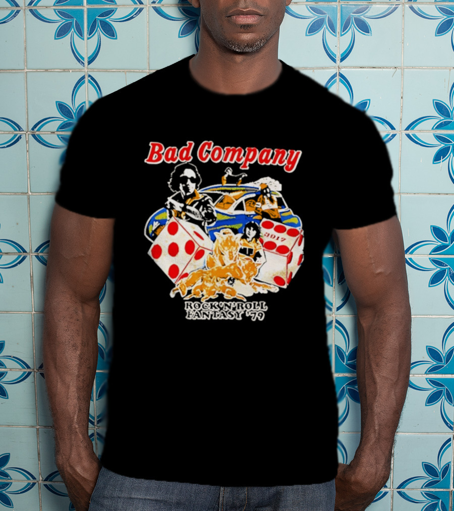 Bad Company Rock N Roll Fantasy '90 Dice And Muscle Car T-Shirt
