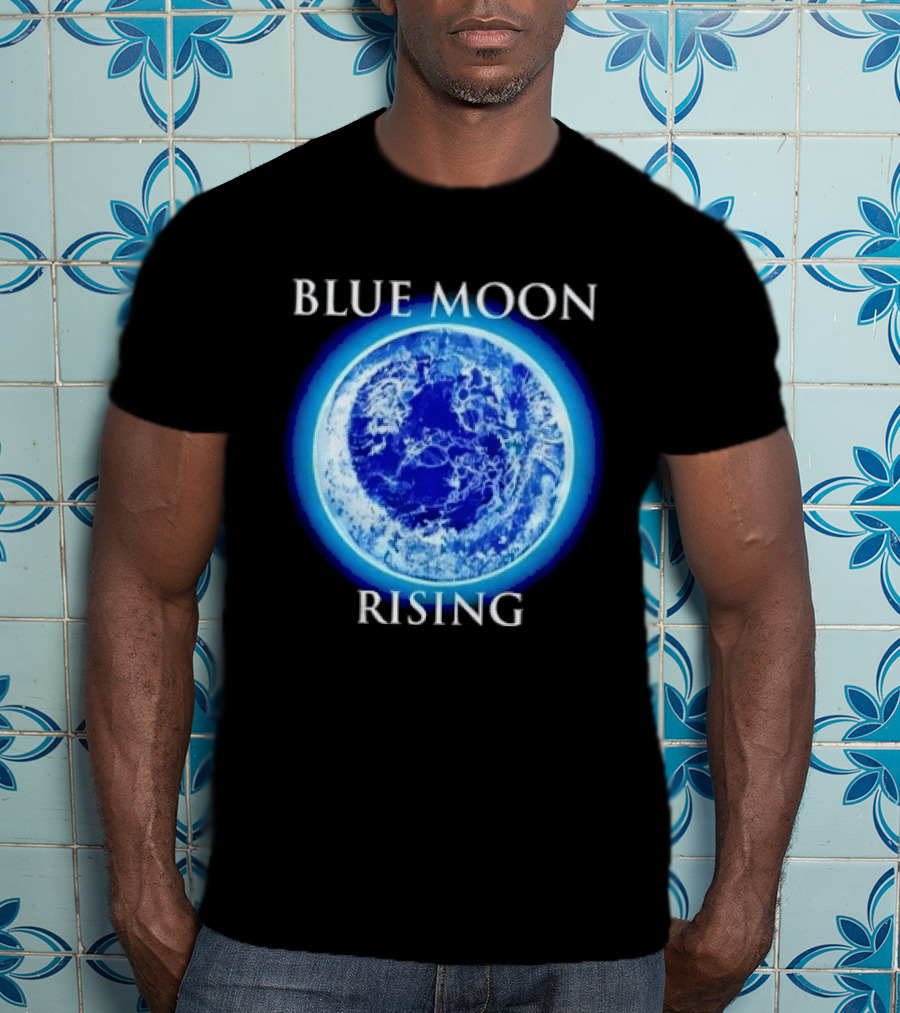 Blue Moon Rising Astronomy Celestial Night Sky Planetary T-Shirt