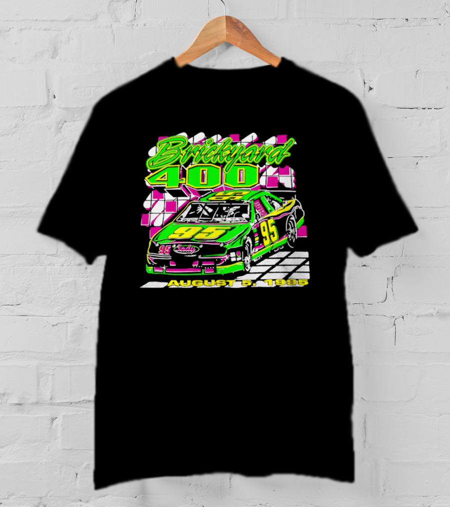 Brickyard 400 August 5 1995 Racing 95 Indy Checkerboard T-Shirt