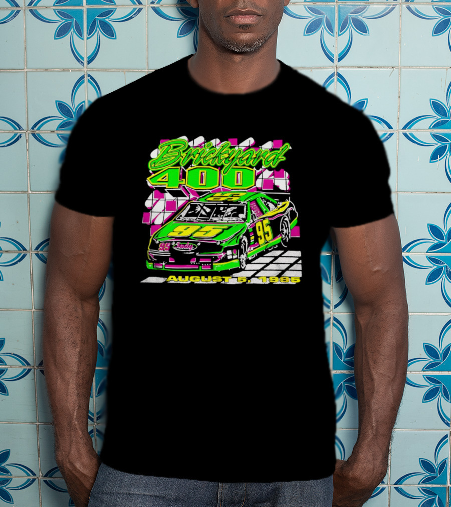 Brickyard 400 August 5 1995 Racing 95 Indy Checkerboard T-Shirt