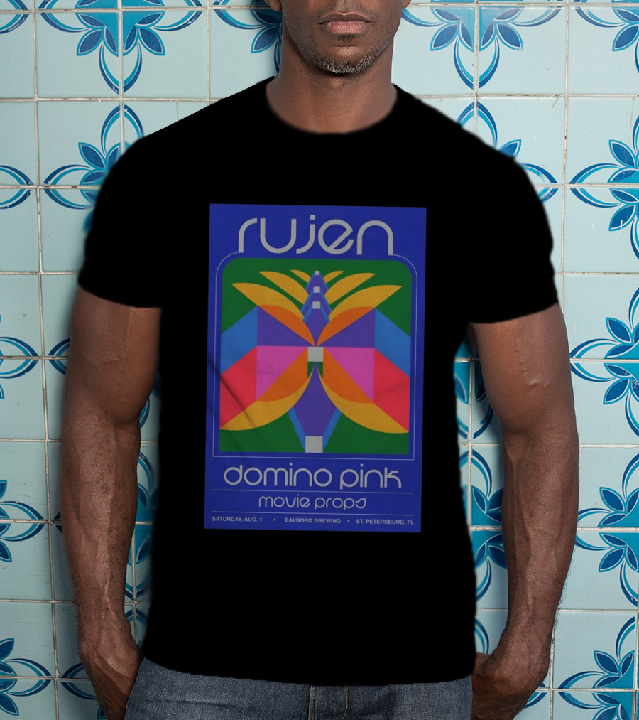 Rujen Domino Pink Movie Props Saturday August 1 Bayboro Brewing St. Petersburg FL T-Shirt