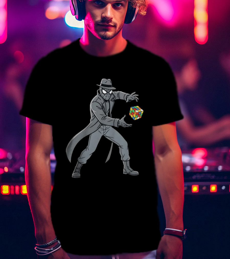 Spider Man Noir With Rubik's Cube Mastermind T-Shirt