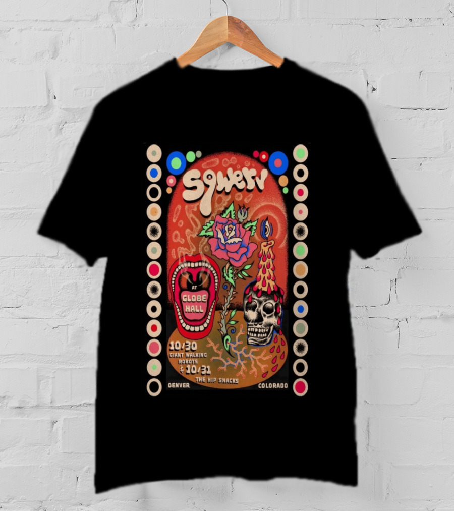 Sqwerv Globe Hall Denver October 30 31 2026 Giant Walking Robots Hip Snacks T-Shirt