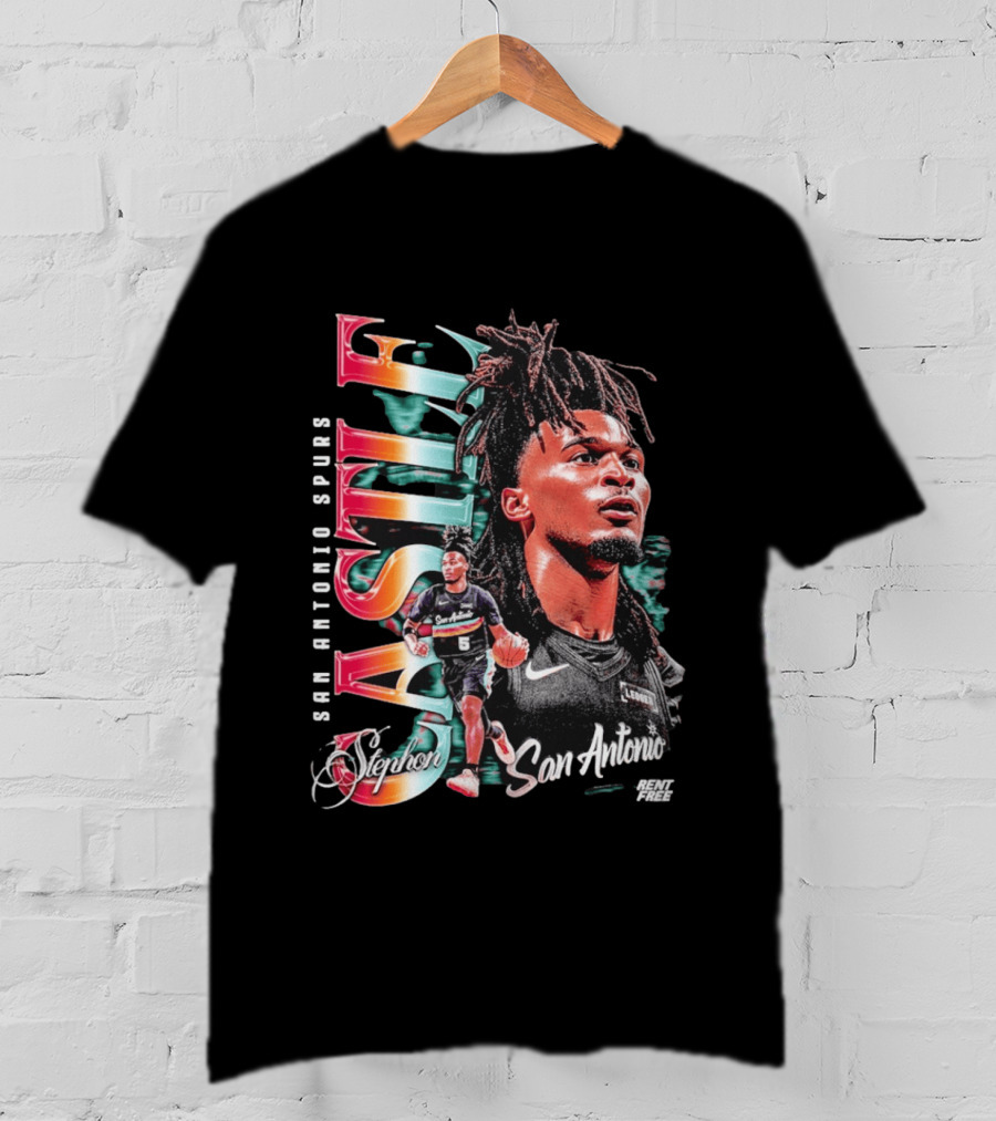 Stephon Castle San Antonio Spurs Player Collage Rent Free T-Shirt