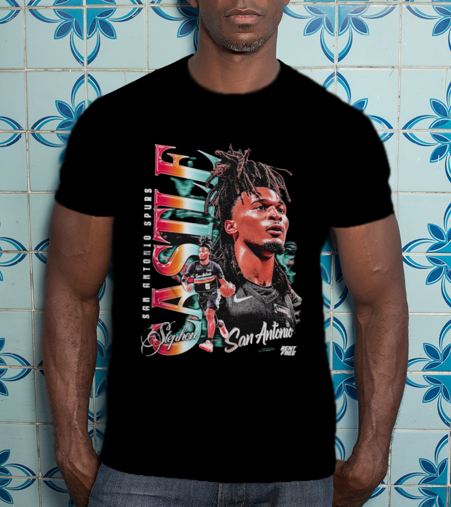 Stephon Castle San Antonio Spurs Player Collage Rent Free T-Shirt