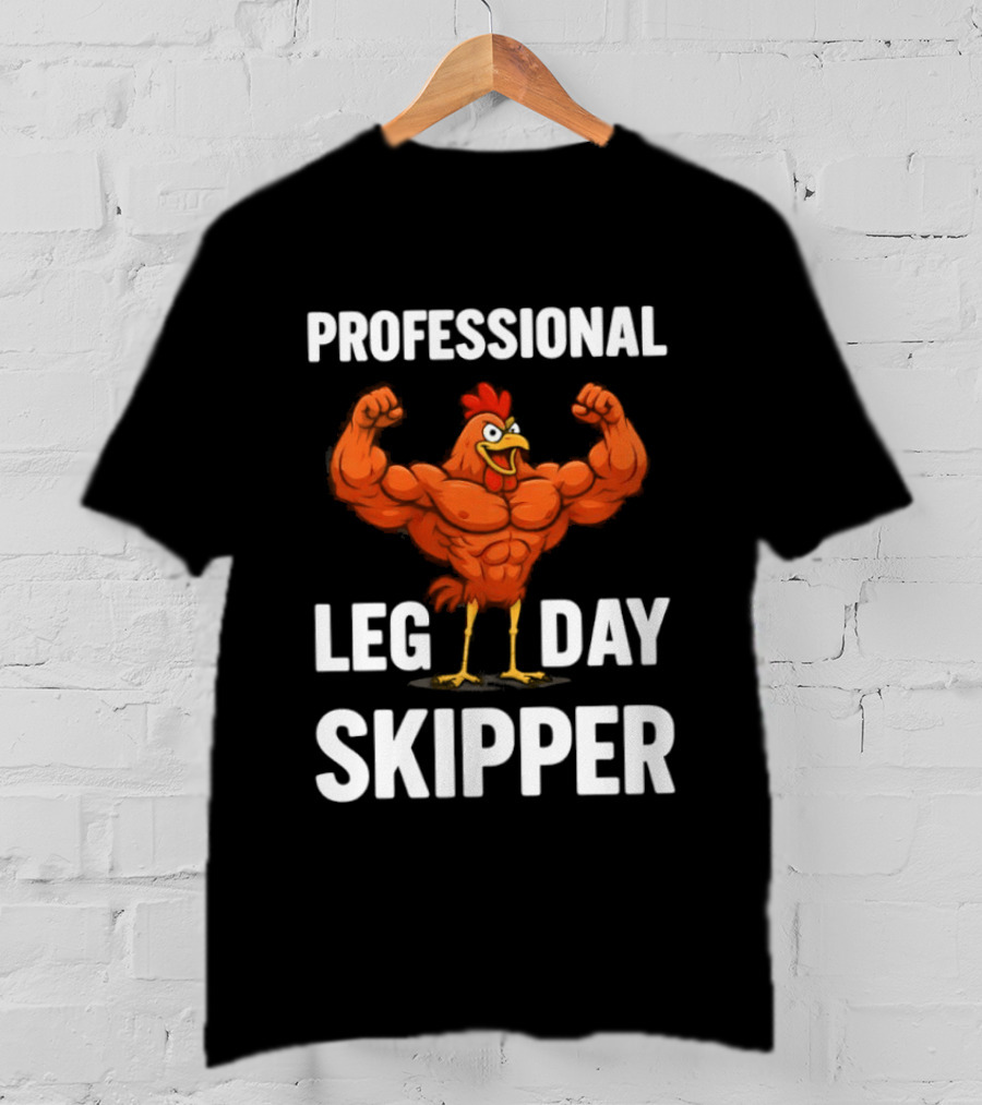 Professional Leg Day Skipper Buff Chicken Gym Humor T-Shirt