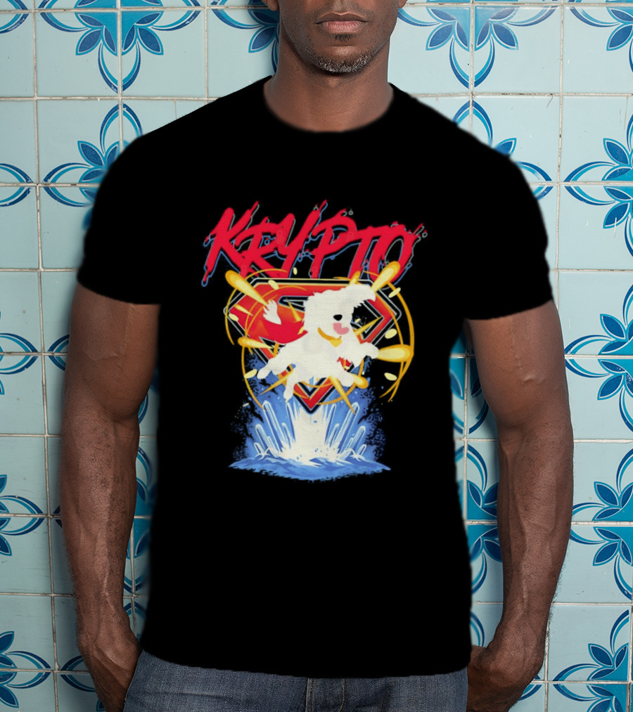 Krypto The Superdog With Superman Symbol And Skateboard T-Shirt